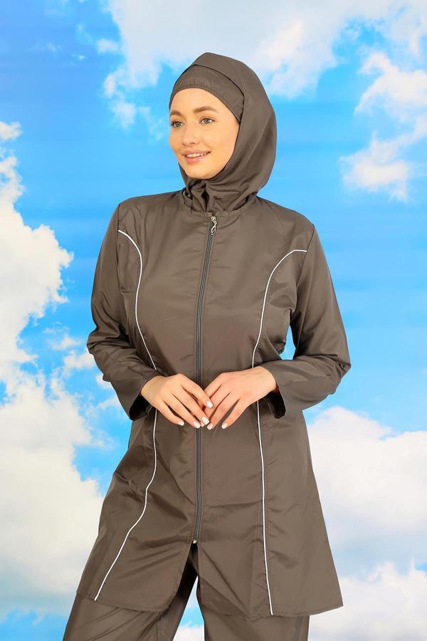 Celira Kadın Tam Tesettür Füme Mayo 31060 - Image 1
