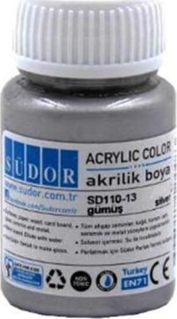 Südor Metalik Akrilik Boya 40ml Gümüş - 3 adet - Image 1
