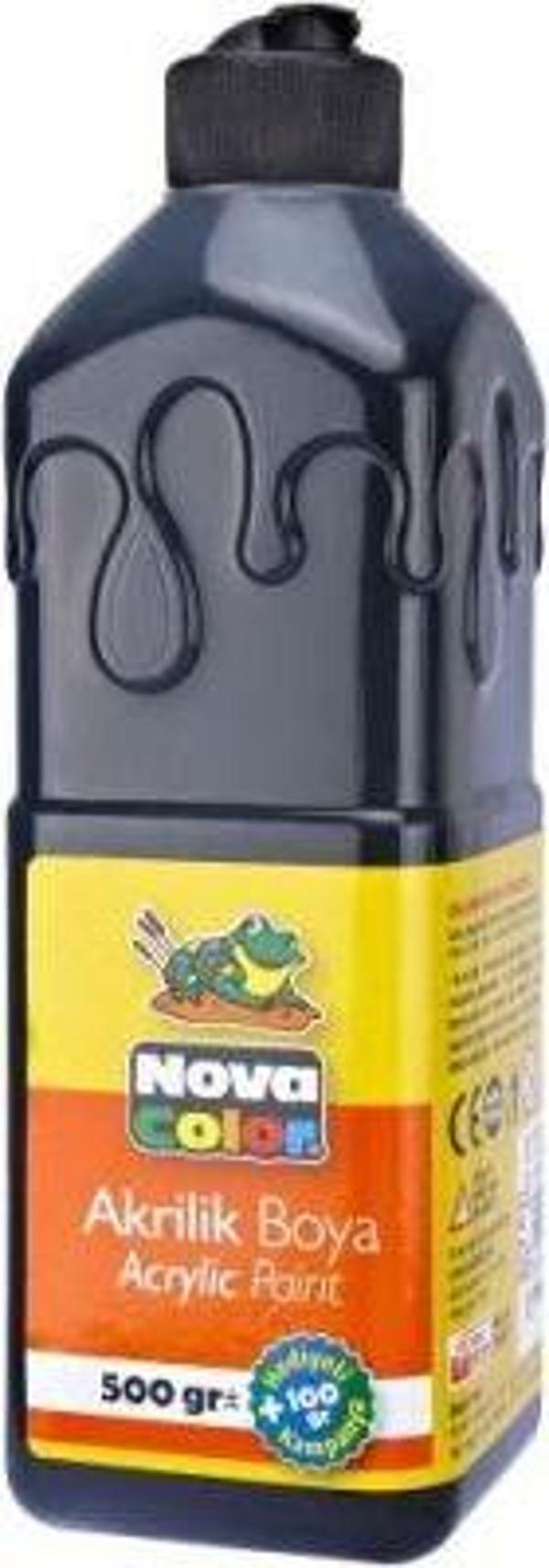 Nova Color Akrilik Boya 500ml Siyah - 3 adet - Image 1