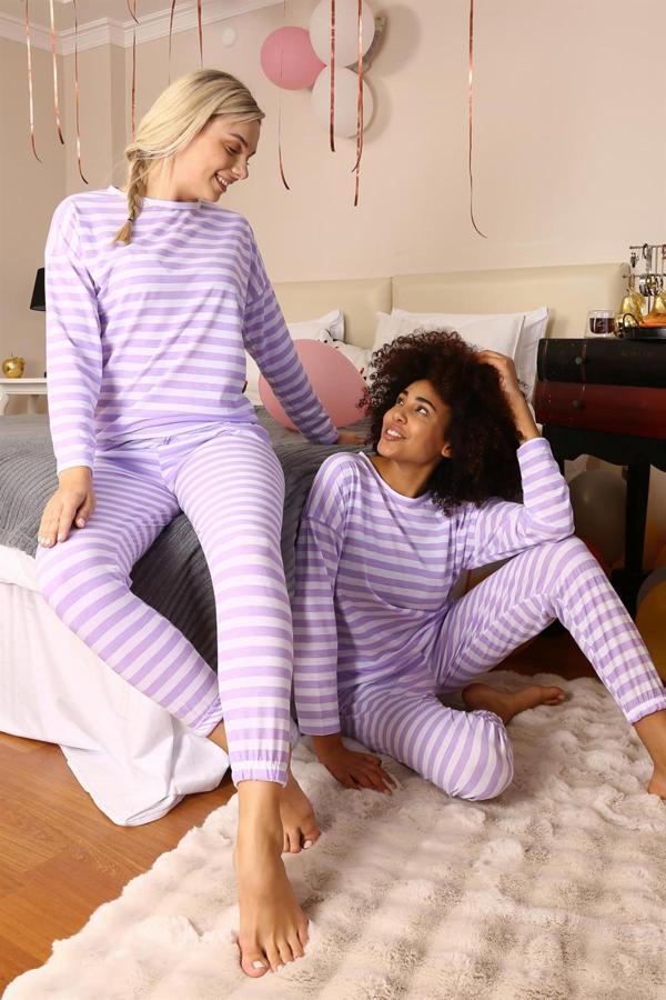 Celira Kadın Uzun Kol Penye Pijama Takım 4175 - Image 1
