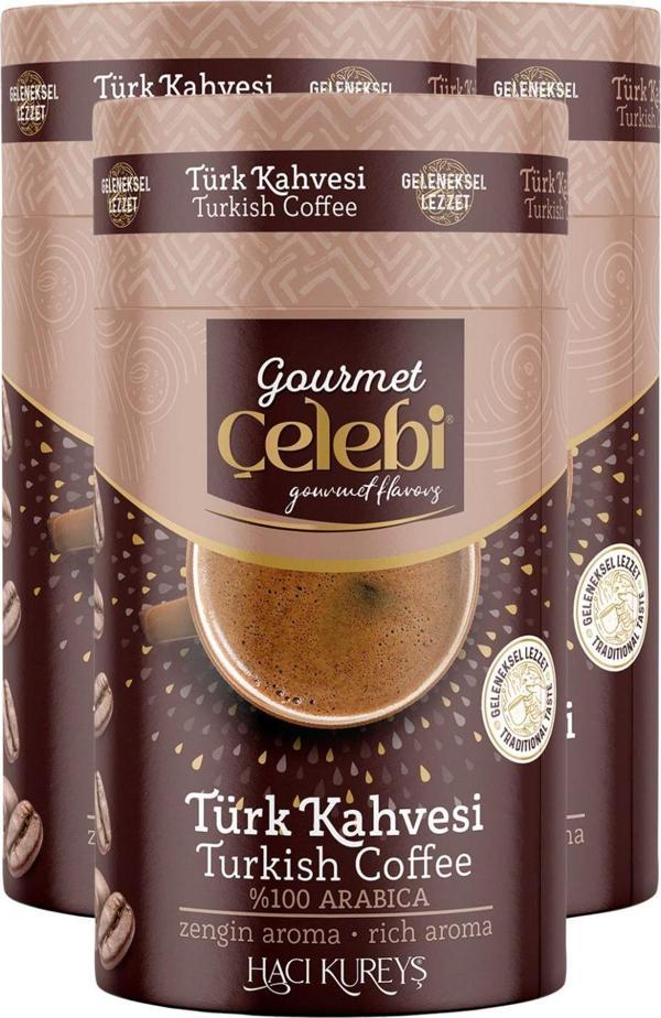 Gourmet Çelebi Türk Kahvesi 3'Lü Paket - 250 Gr X 3 Adet - Image 1