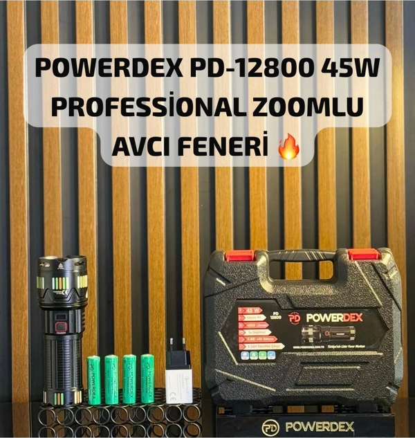 Pd-12800 45 Watt 4500 Lümen Zoomlu Profesyonel Avcı El Feneri - Image 1