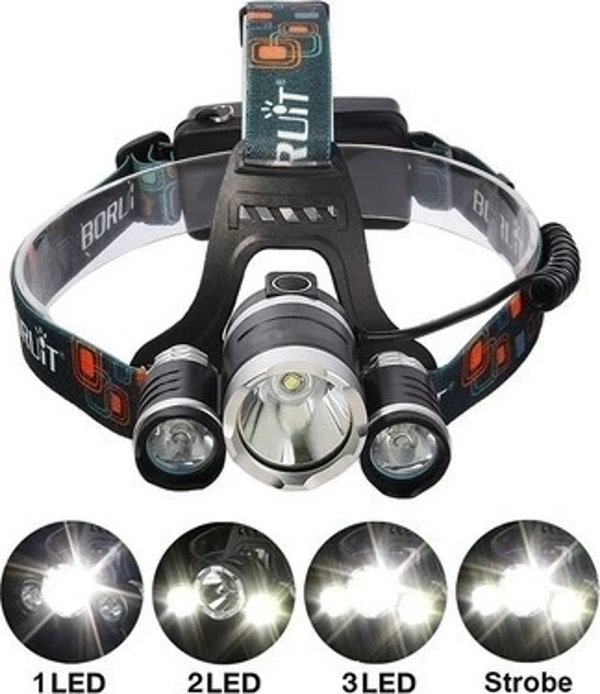 T6 Kafa Feneri 5000 Lumens 3xcree Xm-t6+2r5 Lamba Led Kamp Lambası - Image 1