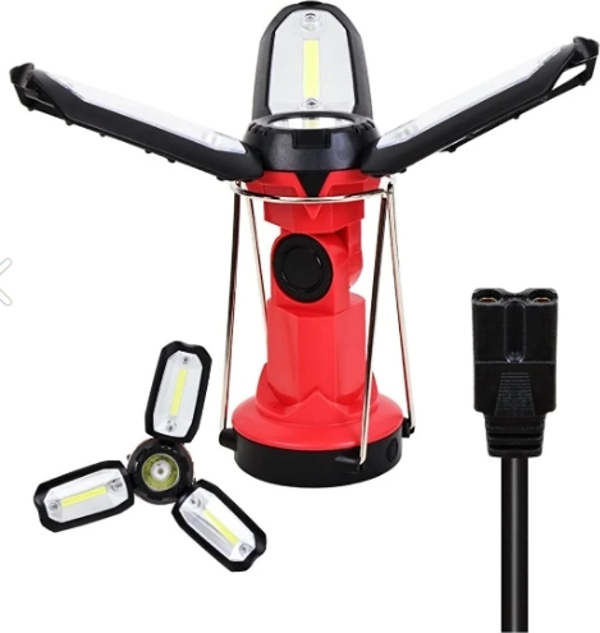 P-8801 Şarjlı Katlanabilir 3xcob Led+ 3w Led Çok Fonksiyonlu Kamp Feneri - Image 1