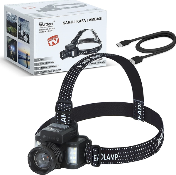Sensörlü Cree Tg Led  Şarjlı Kafa Lambası  Wt-625 - Image 1