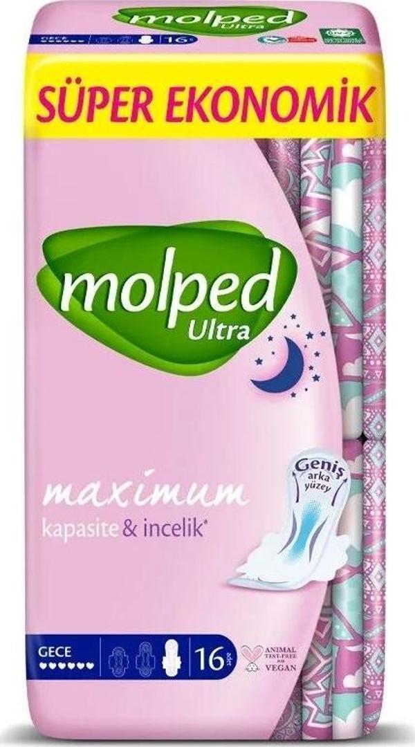 Nessiworld Molped Ultra Hijyen Anatomik Gece Ped Süper Eko 16 Adet - Image 1
