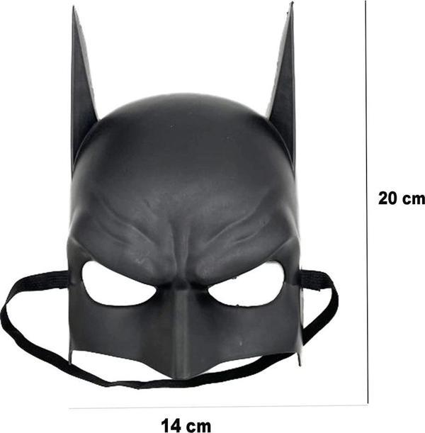Nessiworld Siyah Renk Çocuk Boy Arkadan Lastikli Batman Maskesi A Kalite  20x14 cm - Image 1