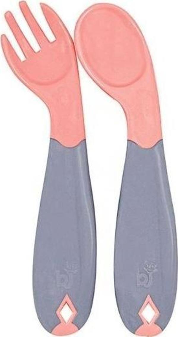 Nessiworld   Açılı Mama Kaşık Çatal Takımı 703 Gül Kurusu - Image 1