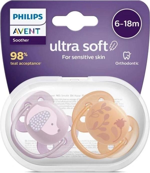 Nessiworld Philips Avent Ultra Yumuşak Emzik 6-18 Ay Kız - Image 1
