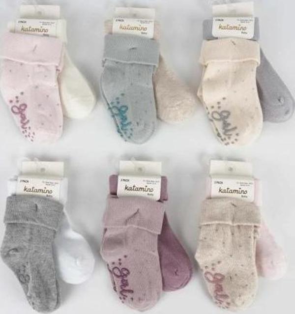 Nessiworld  Mettila 2'li Abs'li Kız Bebek Soket Çorap K44106 Asorti - Image 1