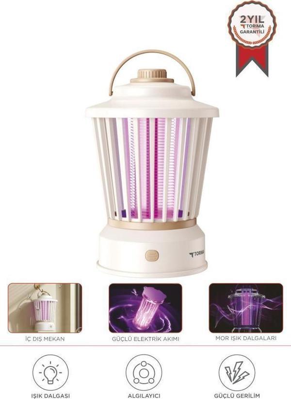 Torima SSK-12 Beyaz Şarjlı Uv Işıklı Elektrikli Sivrisinek Öldürücü Lamba Sinek Kovucu Sineksavar - Image 1