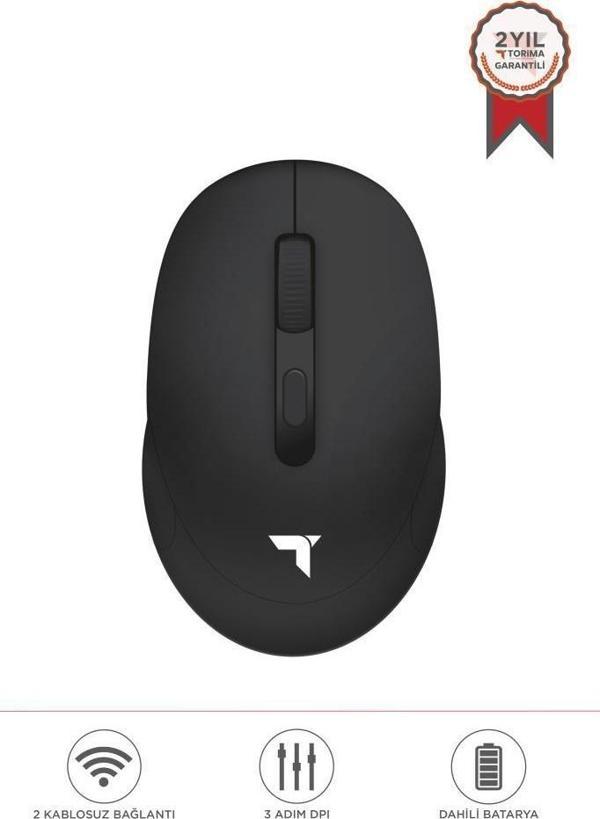 Torima TM-17 Siyah Çift Modlu Sessiz Kablosuz Mouse Fare - Image 1