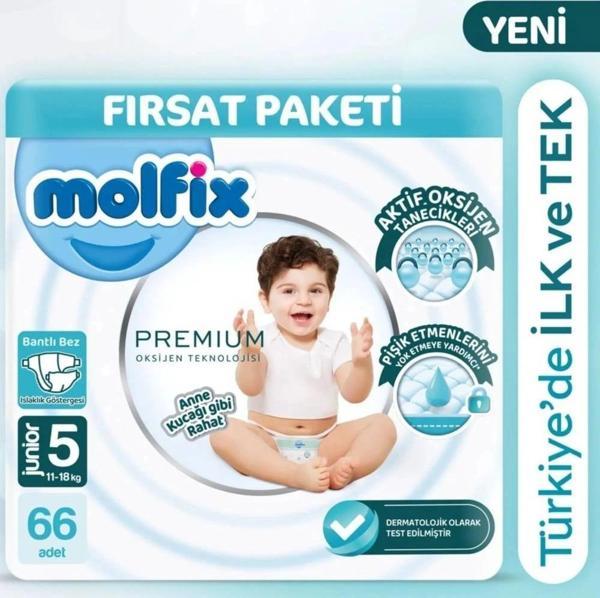 Nessiworld Molfix Premium Bebek Bezi Ultra Fırsat Paketi 5 Beden 11-18 Kg 66 Adet - Image 1