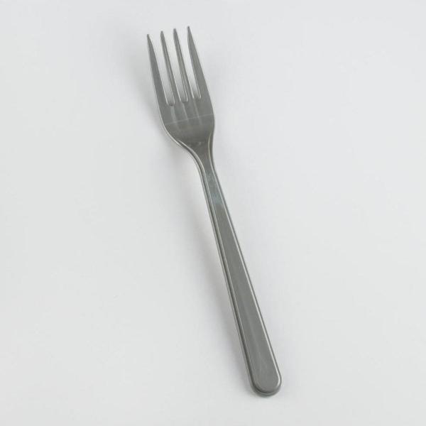 Plastik Gri Renkli Lüx Parti Doğum Günü Çatal - 18 Cm. - 25 Adetlik Paket - Image 1