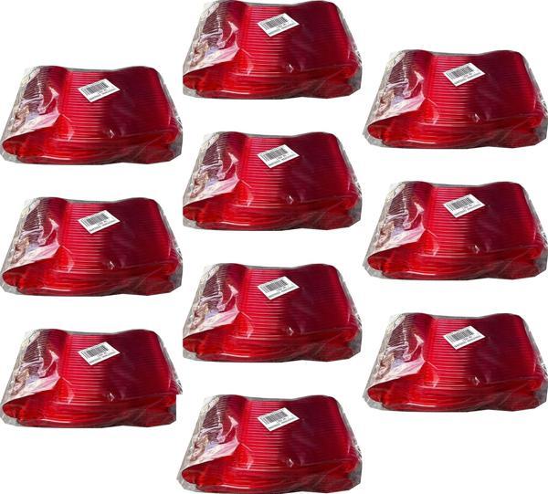 Plastik Şeffaf Kırmızı Sup Kaşık - Tatlı Dondurma Kaşığı - 12.5 Cm. - 50 Adetlik 10 Paket - Image 1