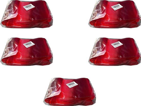 Plastik Şeffaf Kırmızı Sup Kaşık - Tatlı Dondurma Kaşığı - 12.5 Cm. - 50 Adetlik 5 Paket - Image 1