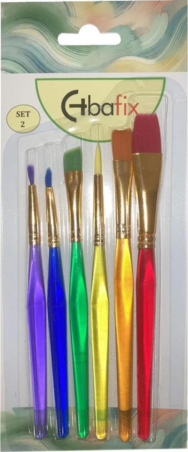 Bafix Fırça Seti Çok Amaçlı Renkli 6 Lı Set-2 70902 - Image 1