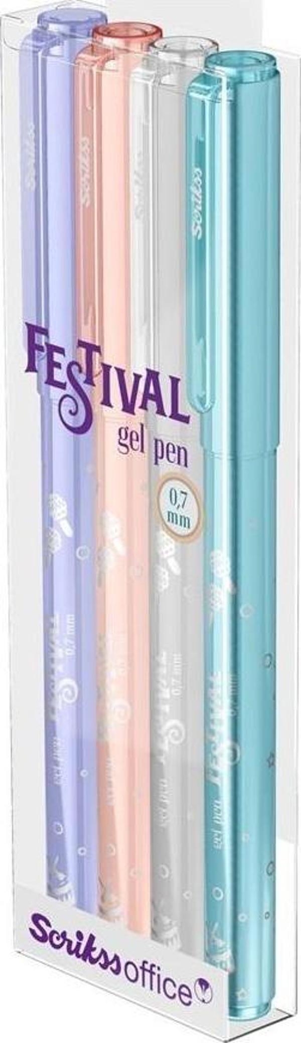 Scrikss Jel Tükenmez Kalem Festıval 0.7 Mm Pastel Renkler (40 Lı Paket) - Image 1
