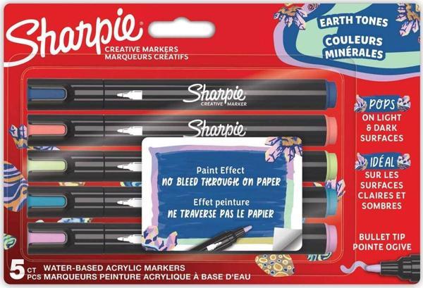 Sharpie Akrilik Markör Kalem Doğa Tonları Yuvarlak Uç 5 Renk Bl Sh-2213380 - Image 1