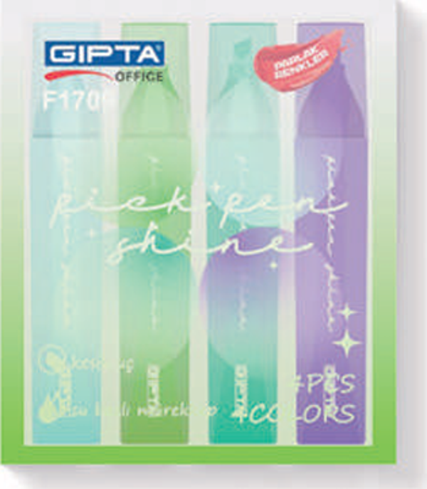 Gıpta Fosforlu Kalem Pickpen Shine 4 Renk Set Açık Renk F170900 - Image 1