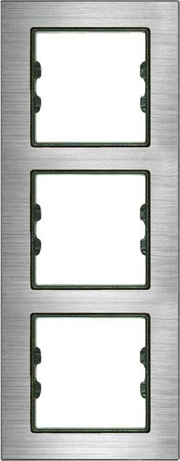 Arvehu Electric Alg213-71 Asfir Alüminyum Gümüş Dikey Üçlü Çerçeve (Mekanizma Hariç) - Image 1
