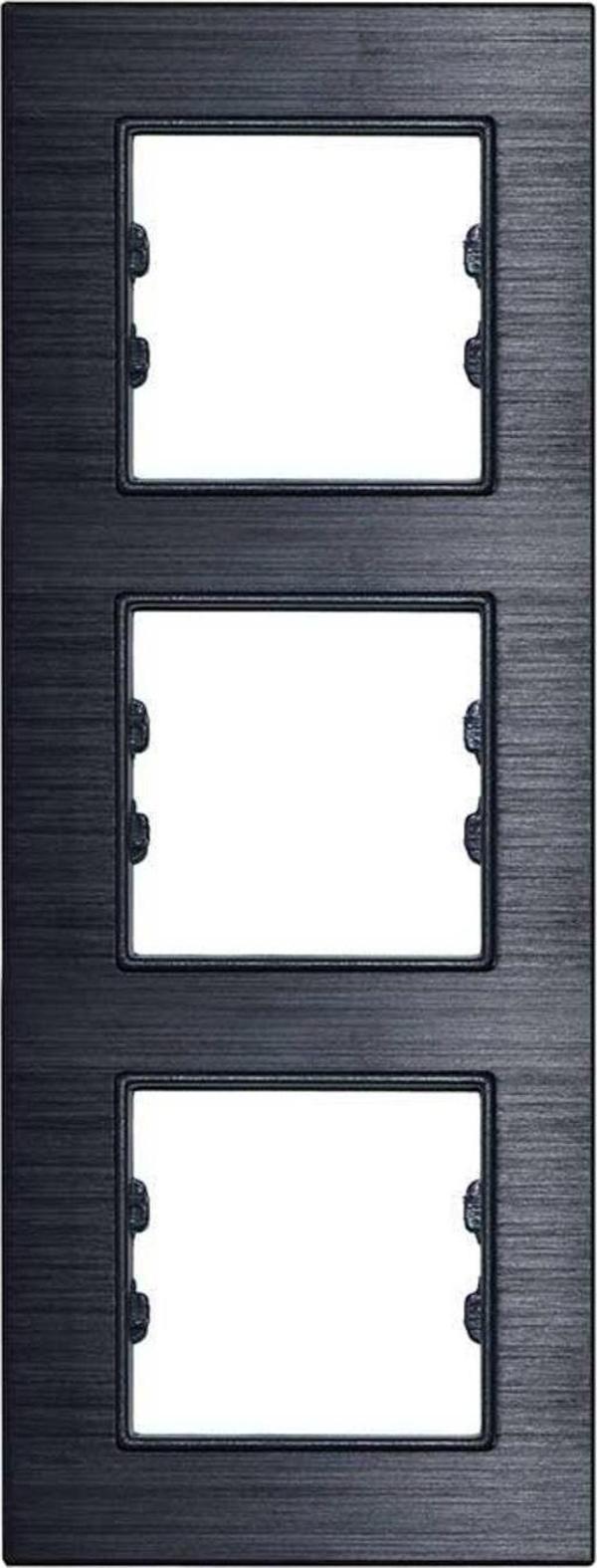 Arvehu Electric Alg313-71 Asfir Alüminyum Onyx Dikey Üçlü Çerçeve (Mekanizma Hariç) - Image 1