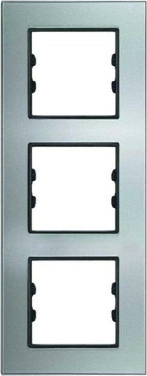 Arvehu Electric Apg413-71 Asfir Pleksiglas Parlak Gümüş Dikey Üçlü Çerçeve (Mekanizma Hariç) - Image 1