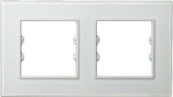 Arvehu Electric Apg602-21 Asfir Pleksiglas Mat Beyaz Ikili Çerçeve (Mekanizma Hariç) - Image 1