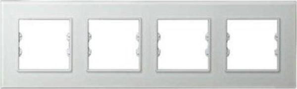 Arvehu Electric Apg604-21 Asfir Pleksiglas Mat Beyaz Dörtlü Çerçeve (Mekanizma Hariç) - Image 1