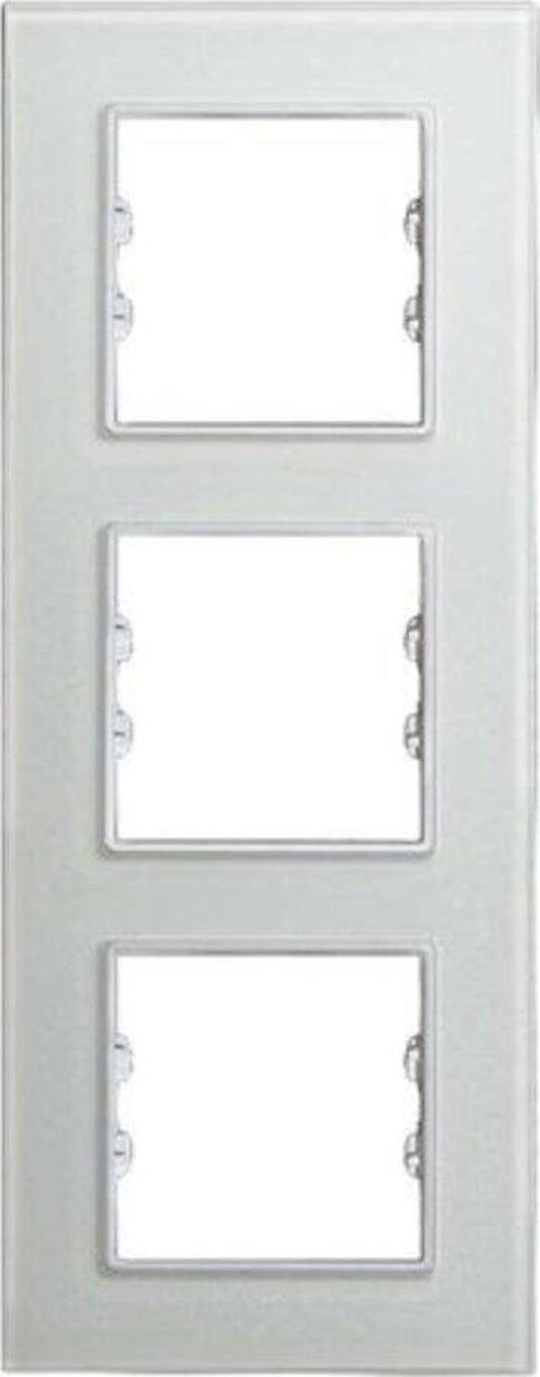 Arvehu Electric Apg613-21 Asfir Pleksiglas Mat Beyaz Dikey Üçlü Çerçeve (Mekanizma Hariç) - Image 1