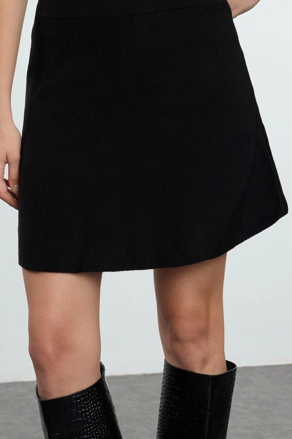Tarz Kadın Modern Moda Normal Bel Boru Paça Ceket Yaka Etek-Bluz-Hırka Üçlü Triko Alt-Üst Takım - Image 1