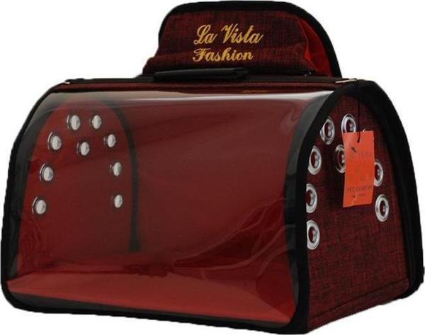 La Vista Tomris Kedi, Küçük Köpek Sırt Taşıma Çantası Kırmızı 44-26-27cm - Image 1