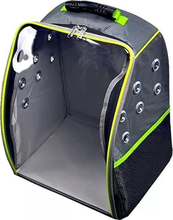 La Vista Twist Kedi, Küçük Köpek Sırt Taşıma Çantası Füme-Yeşil 32-26-40cm - Image 1