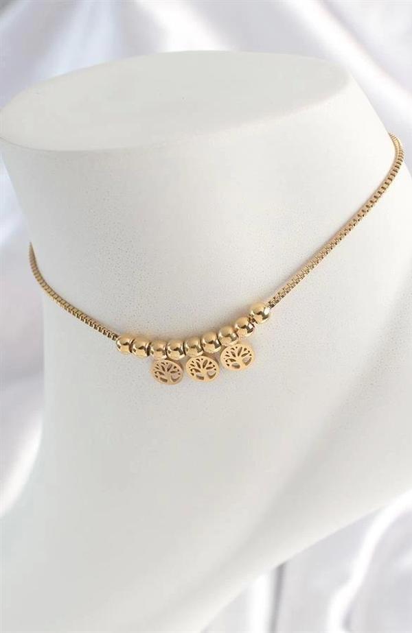 316L Çelik Gold Renk Yaşam Ağacı Figür Kadın HalHal - Image 1