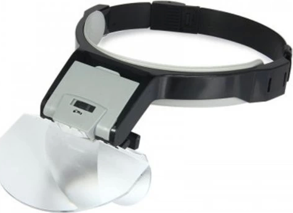 Lens Takmalı 5 Lenslı , Led Lambalı Şapka Tip Büyüteç - Image 1