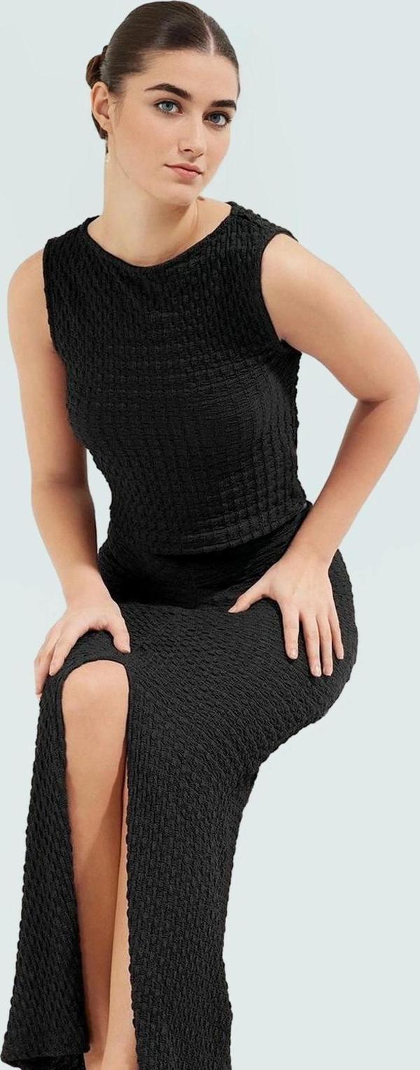 Fitted Örme Bluz Etek Takım Nefes Alan Polyester Kumaş Özenle Seçilmiş Uzun Ömürlü - Image 1