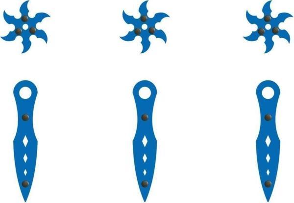 Ahtek Ahşap Samuray Naruto Seti, 3 Ad. Ninja Yıldızı Kohga 3 Ad. Fırlatma Bıçağı Kunai - Image 1