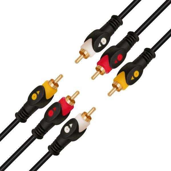 Ayt 3 Rca 3 Rca 20 Metre Kablo 2 Ucu Renkli Kablo Ses Görüntü Kablosu - Image 1