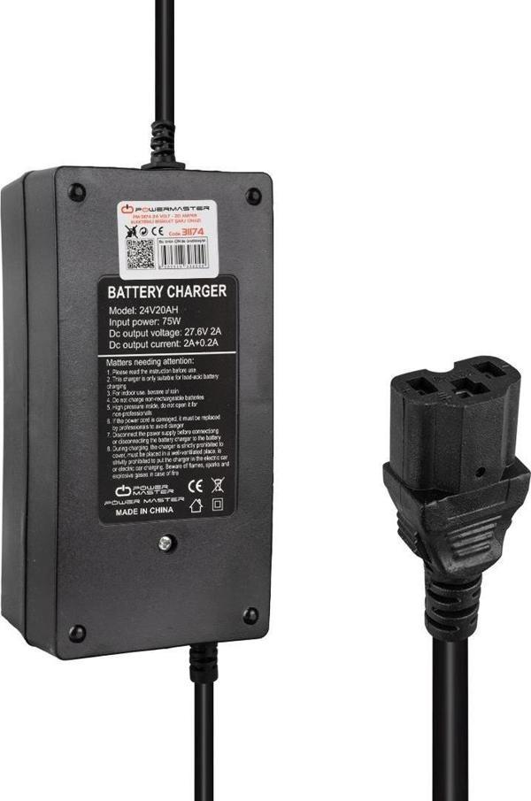Powermaster PM-31174 24 Volt - 20 Amper C16 Uçlu Elektrikli Bisiklet Şarj Cihazı - Image 1
