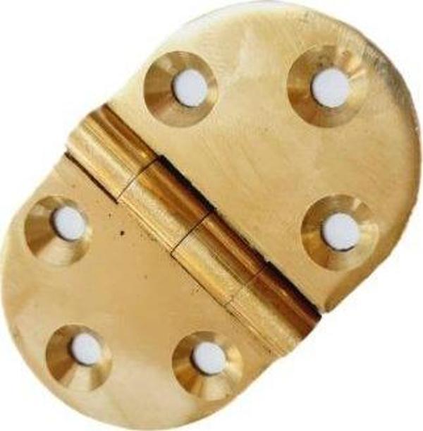 Pirinç Oval Yaprak Menteşe 30x45x2 mm – 3 cm Dekoratif Menteşe / 5 adet - Image 1
