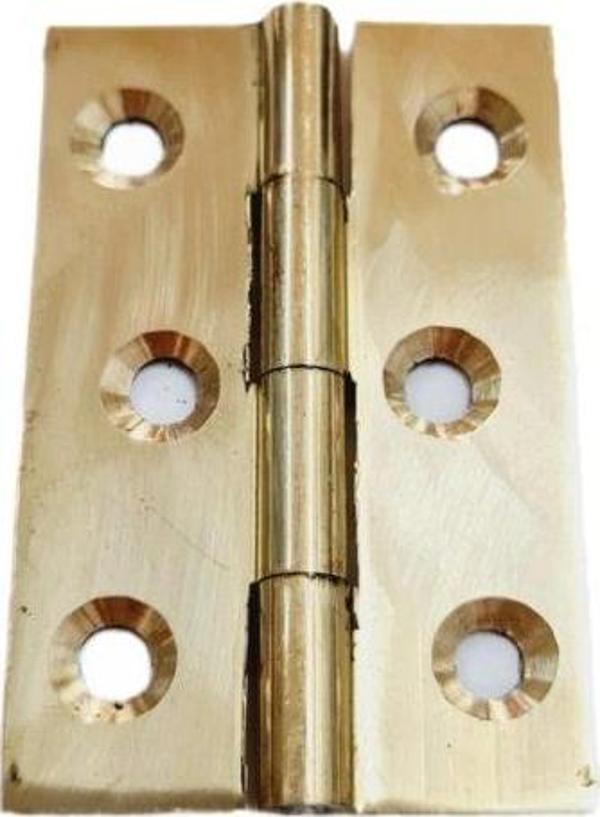 Pirinç Sabit Yaprak Menteşe 80x40x2 mm – 8 cm Dekoratif Menteşe / 5 adet - Image 1
