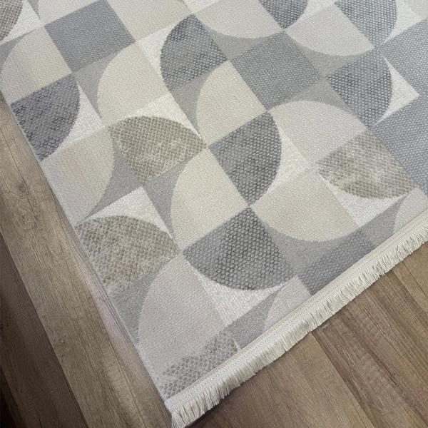 Hoom Rugs Grandy 5210 Vizon Kaymaz Pamuk Taban Modern Halı - Image 1