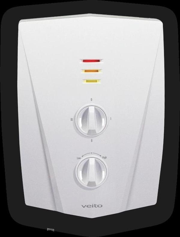 VEİTO Pratik Ani Su Isıtıcı Banyo Şofbeni 8000W 220v (220 Volt 8 kW Su Debi Tazyiği Ayarlanabilir) - Image 1