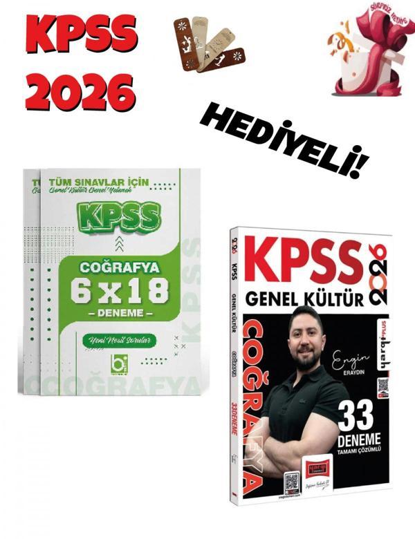 2026 KPSS Coğrafya 33 + 6 Deneme Seti 2 Kitap Bigelio ve Yargı Yayınları - Bi bigelio - Image 1