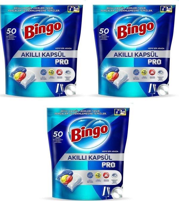 Akıllı Kapsül Pro Bulaşık Makinesi Deterjanı Tableti 50'li x 3 Adet (150 Kapsül) - Image 1
