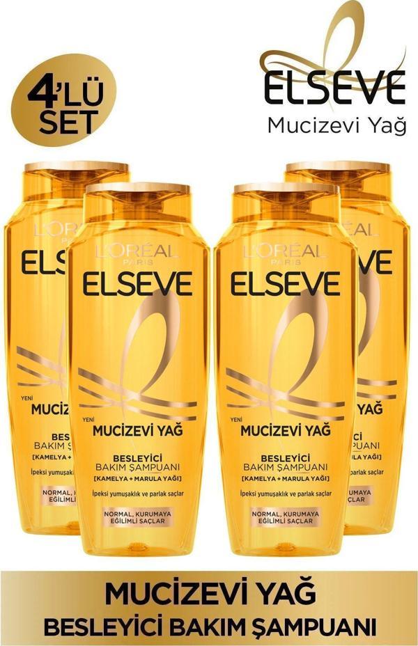 L'Oréal Paris Elseve Mucizevi Yağ Besleyici Bakım Şampuanı 400 ml 4'lü Set - Image 1