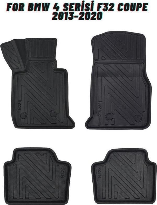 Bmw 4 Serisi F32 Coupe 2013-2020 ile Uyumlu Carbon Desenli Ultra Premium Havuzlu Oto Paspas - Image 1