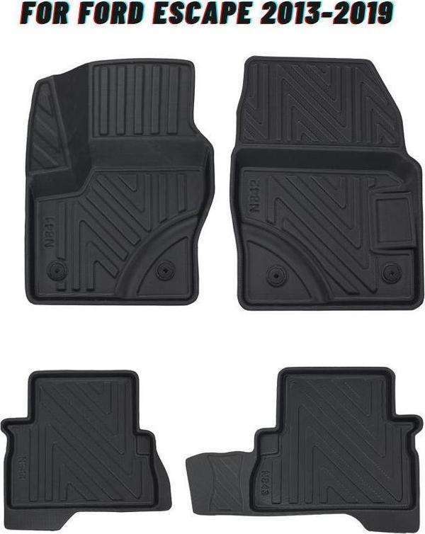 Ford Escape 2013-2019 ile Uyumlu Carbon Desenli Ultra Premium Havuzlu Oto Paspas - Image 1