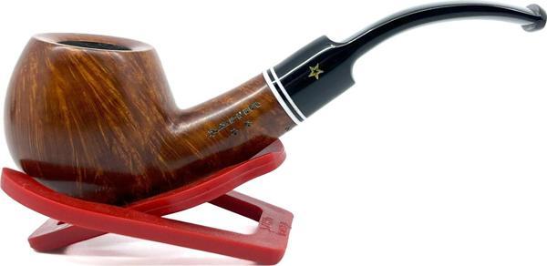 Şahin Sarı Yıldız Bent Apple 9mm Filtreli Akrilik Saplı Pipo - İstanbul 233 - Image 1