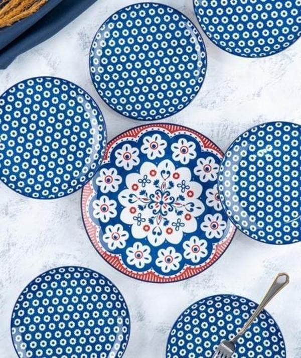 TIFFANY PASTA TABAK SETİ 7 ADET POR-05334\4 MAVİ - Image 1